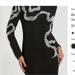 Mac Duggal Black Dress with White Accents